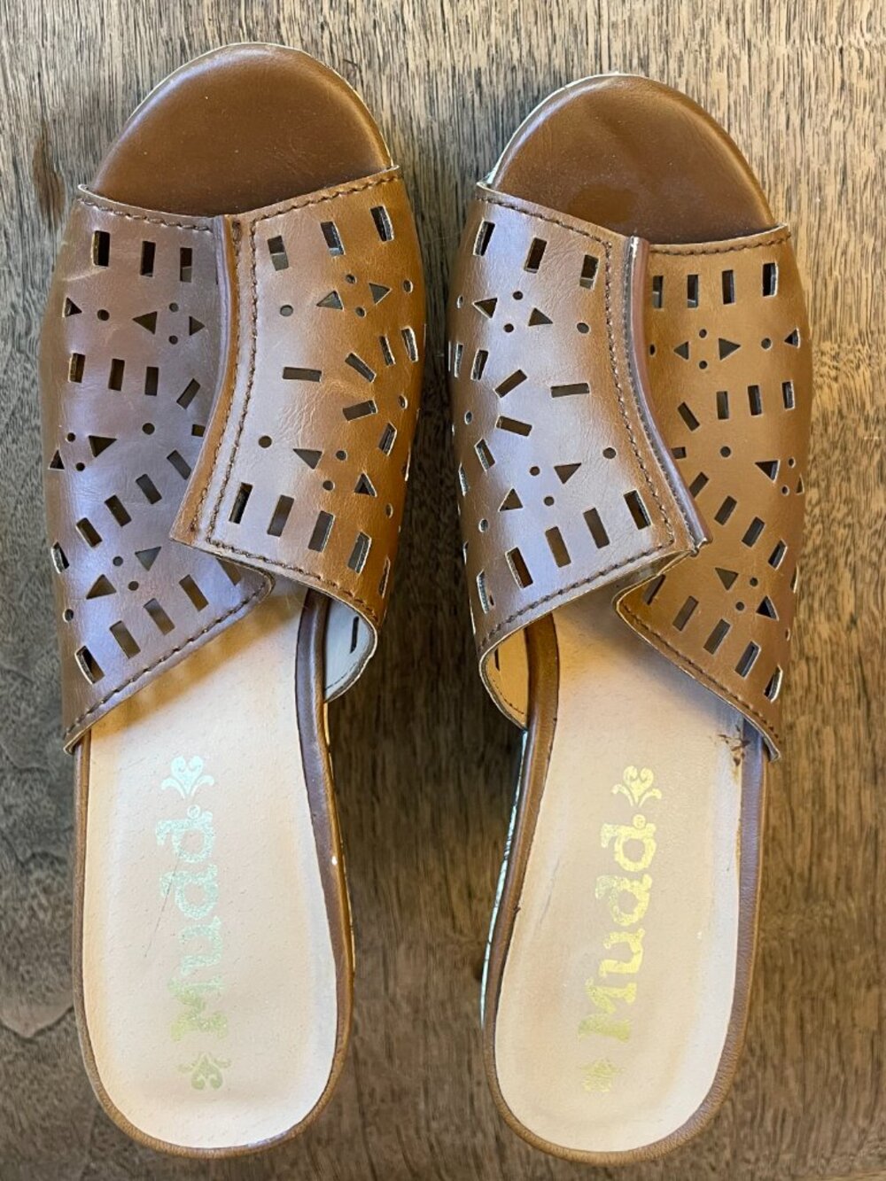 Boho Mudd Cork with Brown top - Wedge Sandals 4" heel - size 7 1/2 US